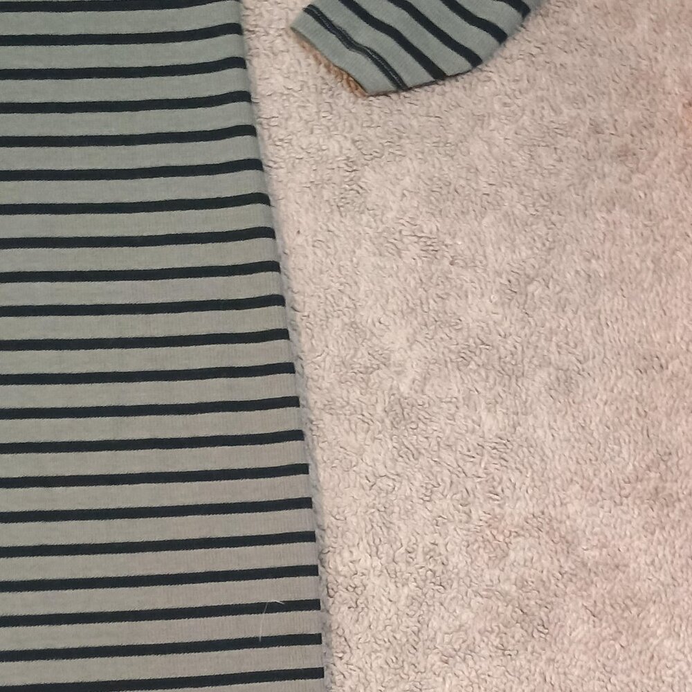 Poof! Apparel Dress Womens Small Olive Black Stripe Bodycon Surplice Crisscross - Picture 7 of 8